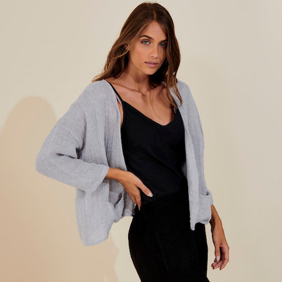 Crepon Cardigan