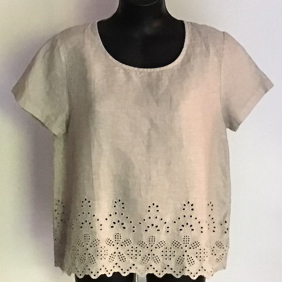 Embroidered Linen Top