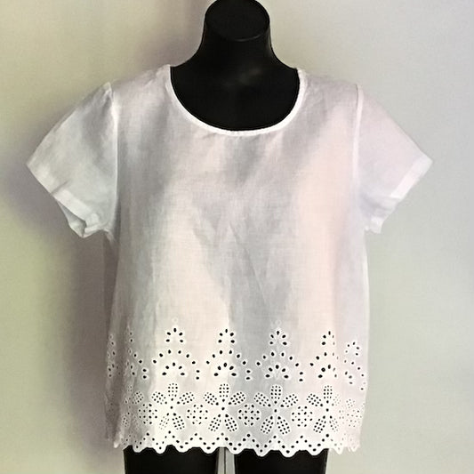 Embroidered Linen Top