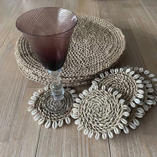 Coasters Boho with shell trim