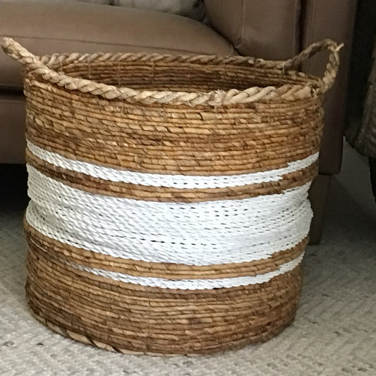 Multi Basket in White Stripe