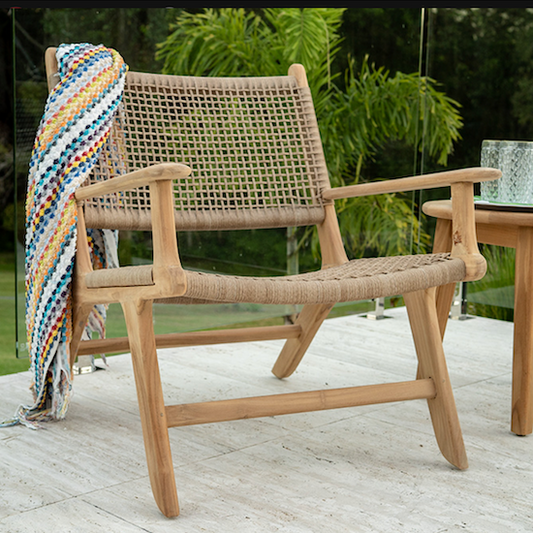 Zen Lazy Chair with Arms in washed Grey