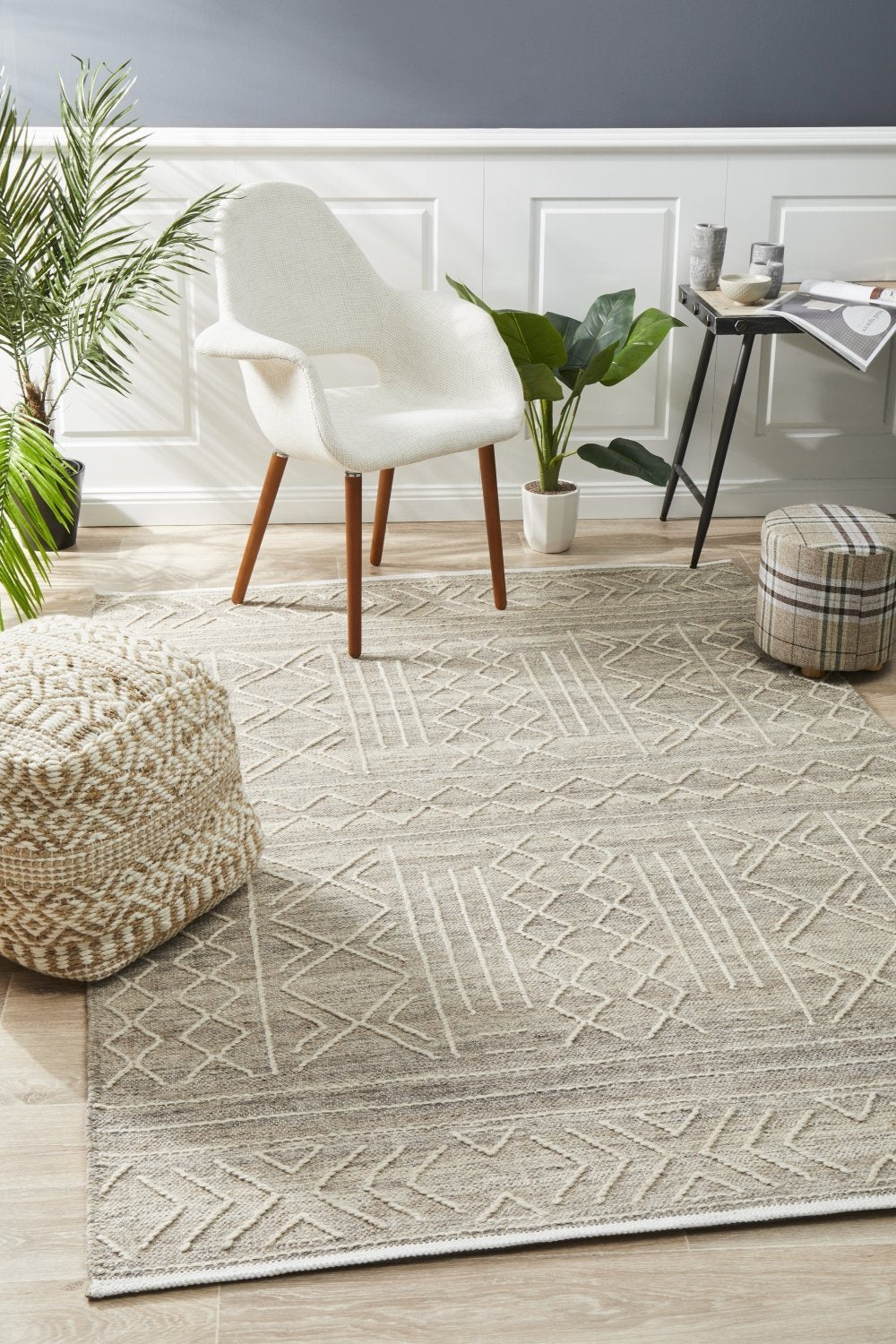 Arya Stitch Woven Rug Natural