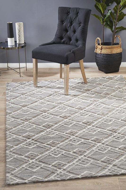 Visions Winter Silver Stream Modern Rug