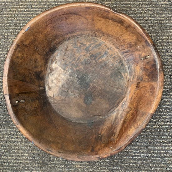 Wooden Bowl with metal detail