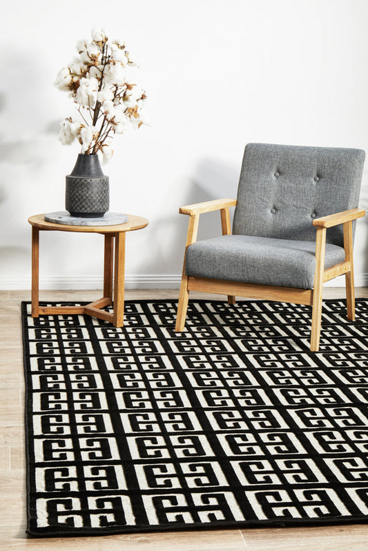 York Brenda Black & Gold Rug