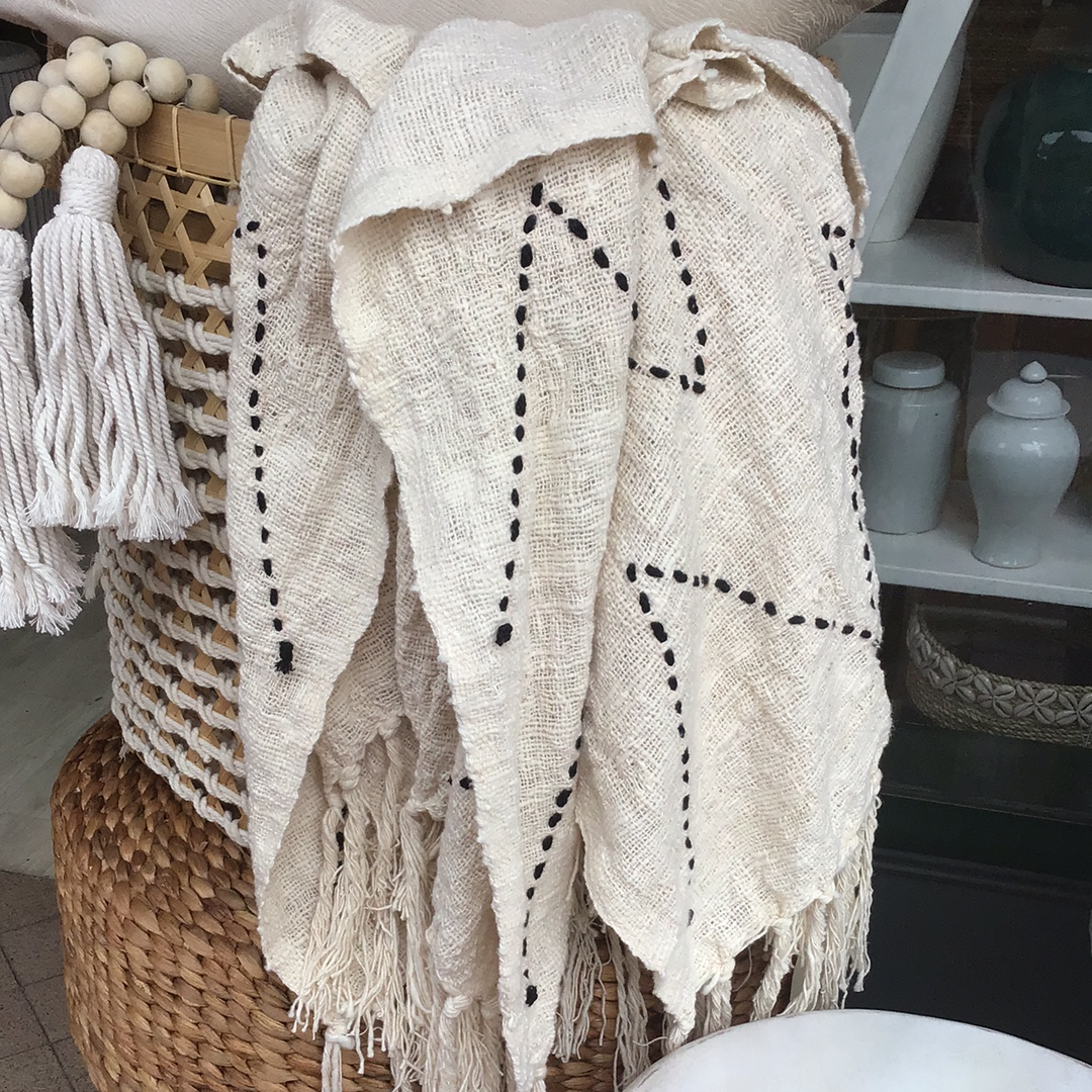 Natural Linen Throw