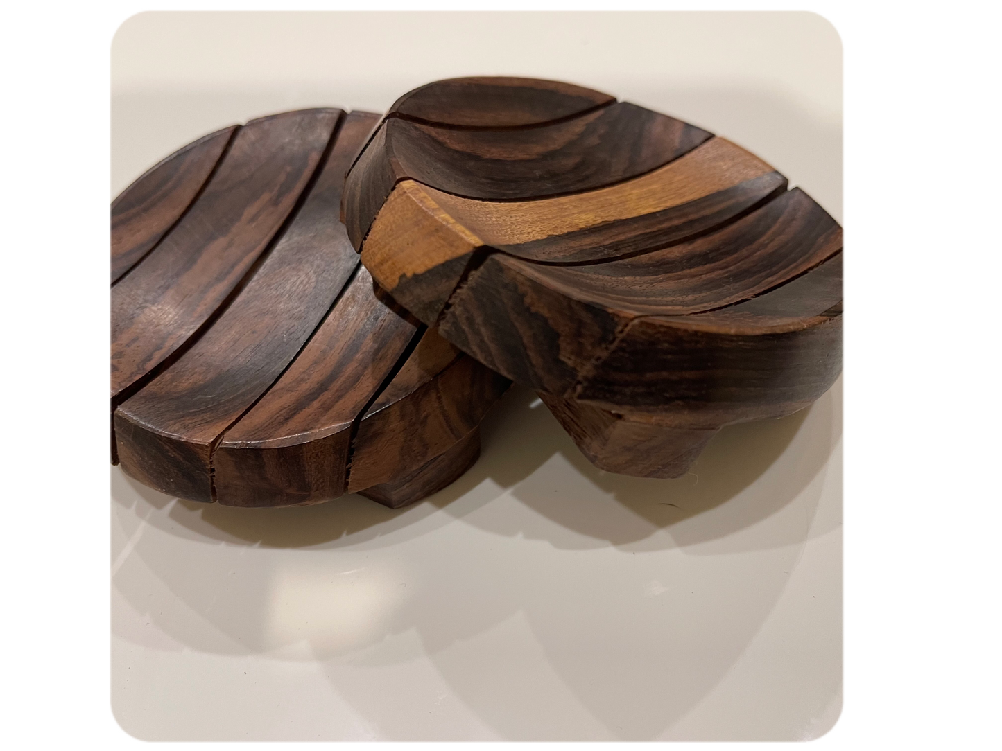 Round Teak Soap Dish