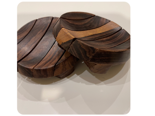 Round Teak Soap Dish